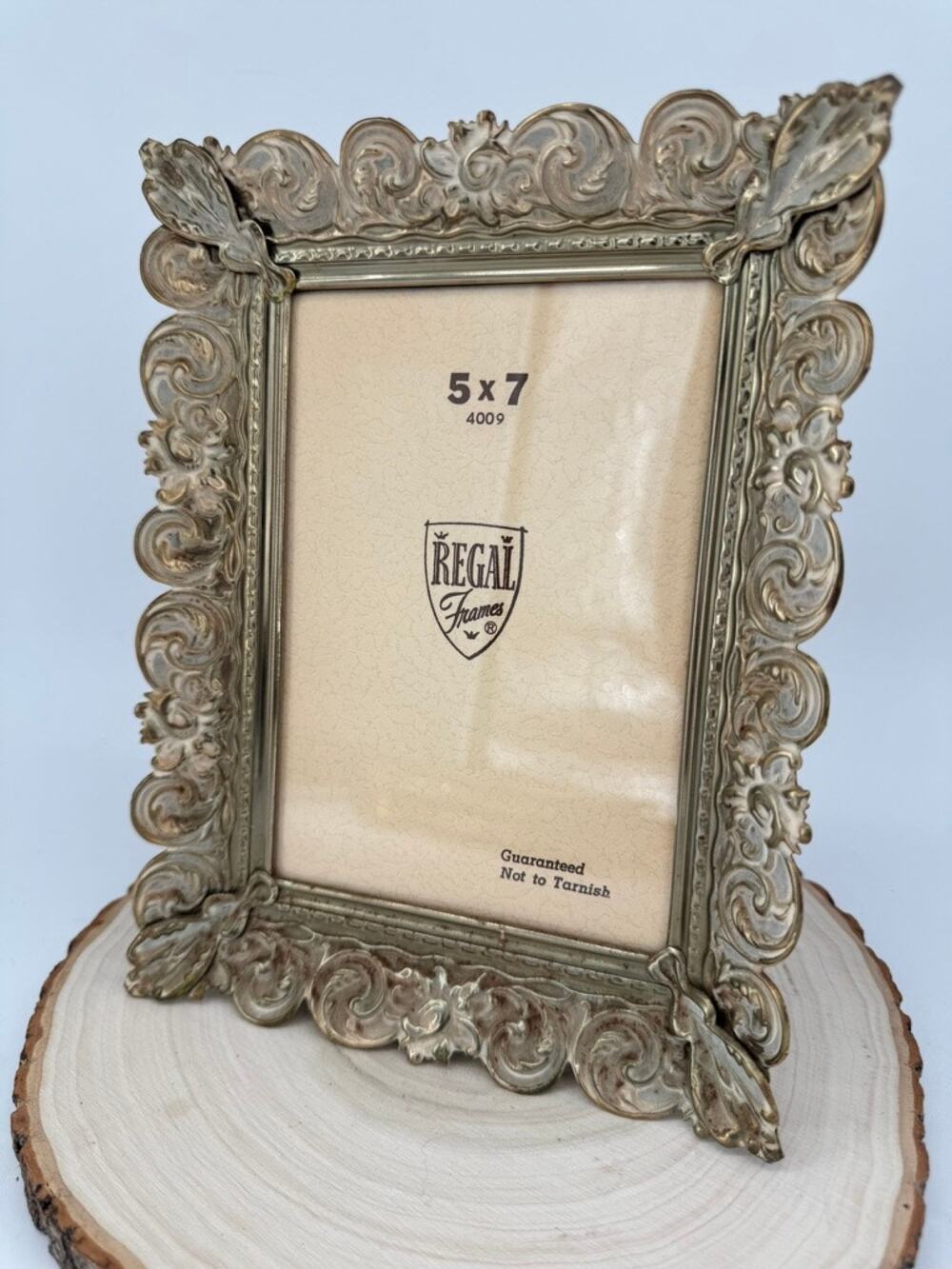 Vintage Regal Frames 5x7 Ornate Metal Picture Frame Baroque Hollywood Regency